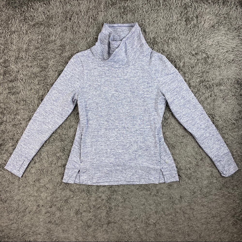 Apana Cowl Neck Top - Blue Heathered Color